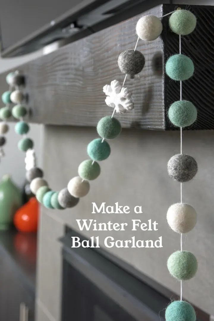 winter felt ball garland