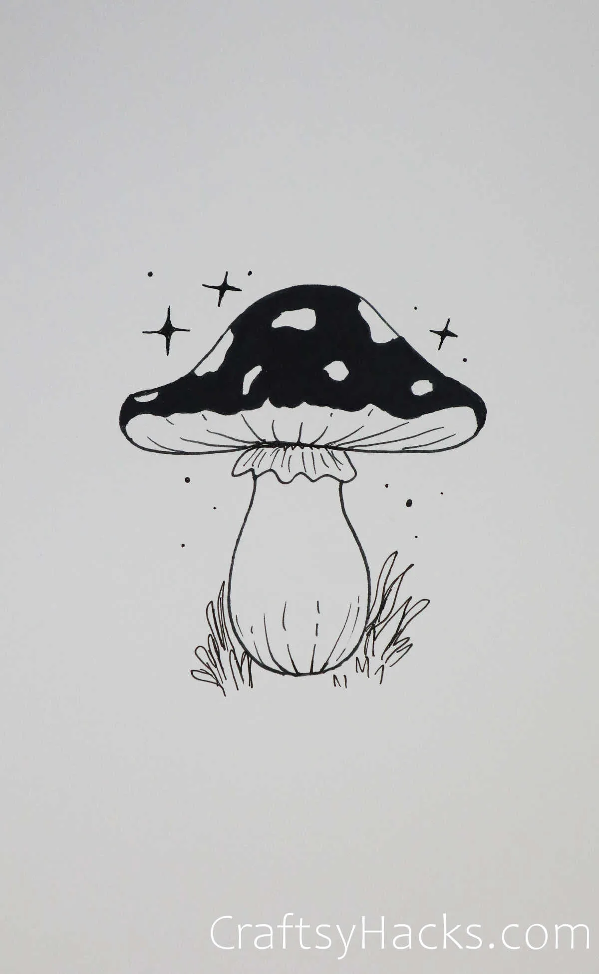 cow print mushroom drawing