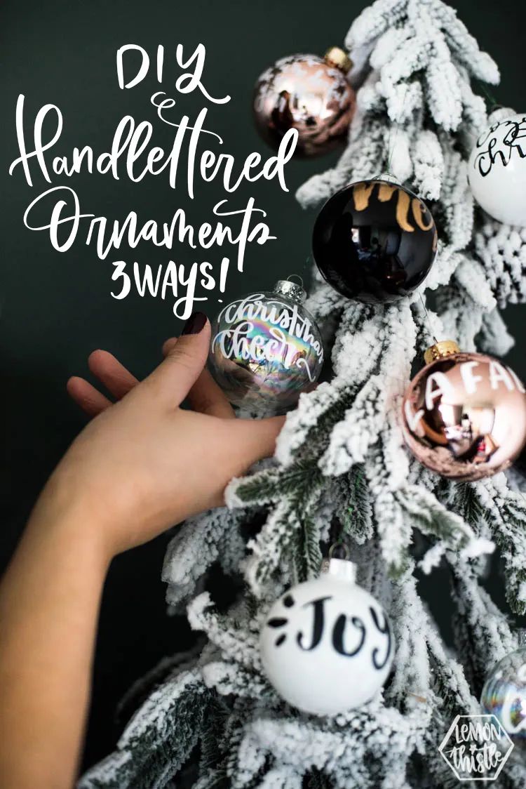 hand lettered ornaments