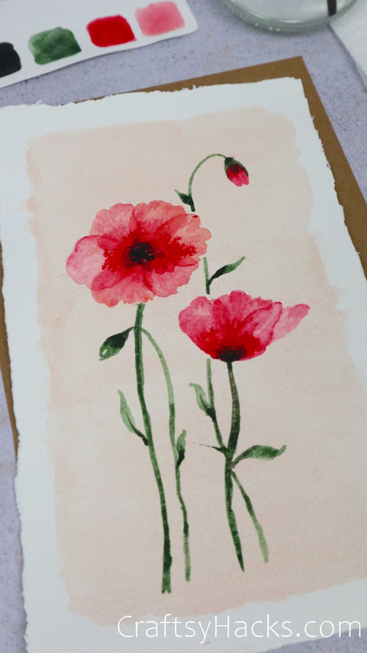 poppies watercolor painting