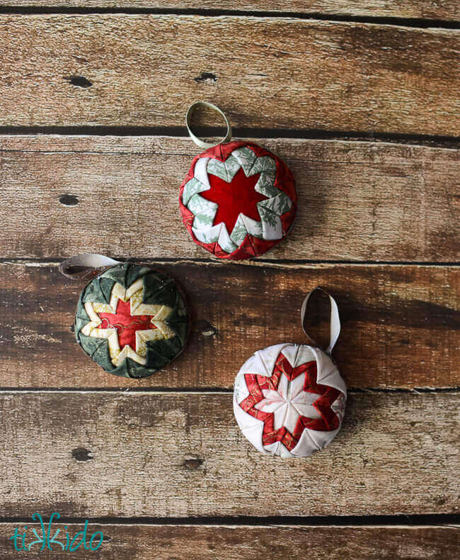 quilted christmas ornaments