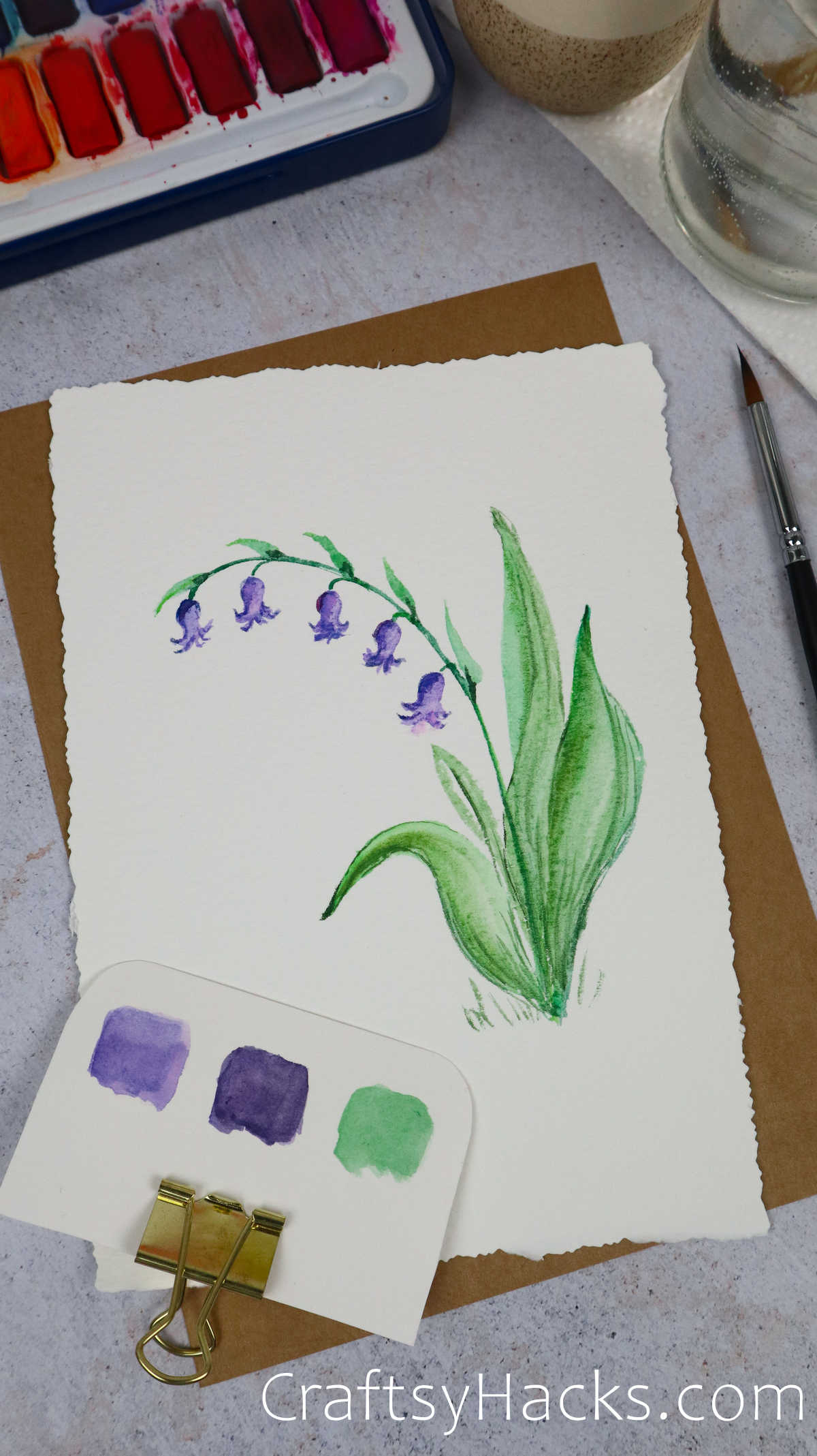 bluebells watercolor painting
