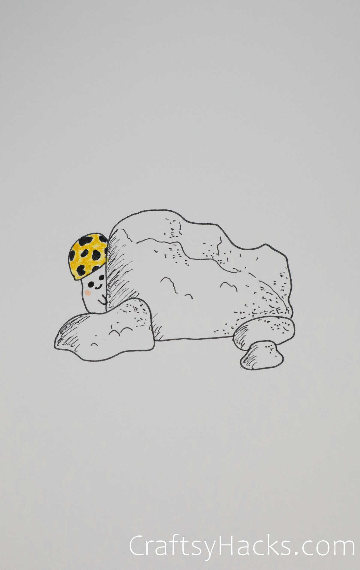 shy mushroom drawing