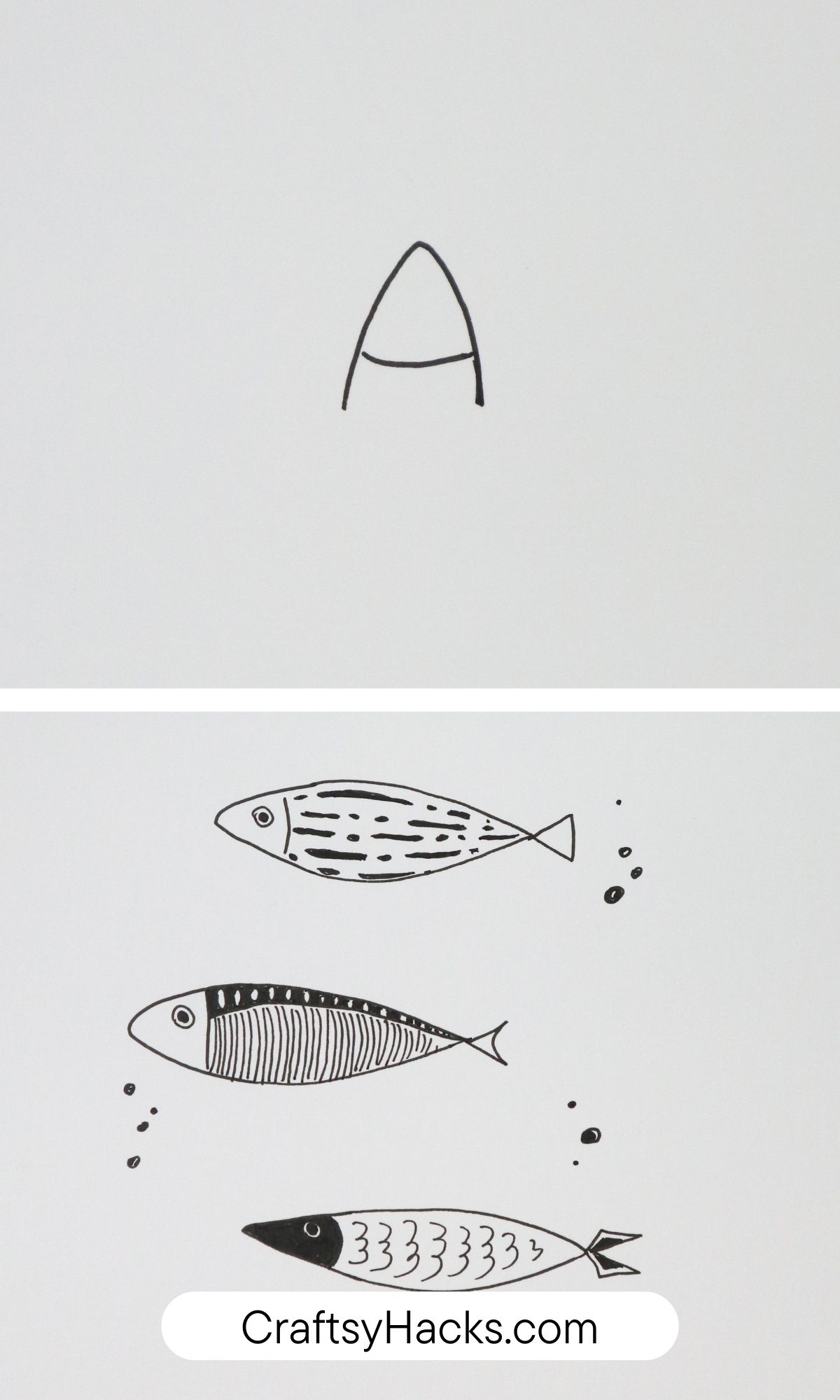 school of fish drawing