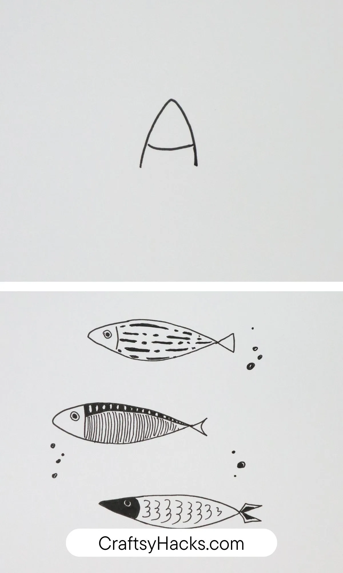 school of fish drawing